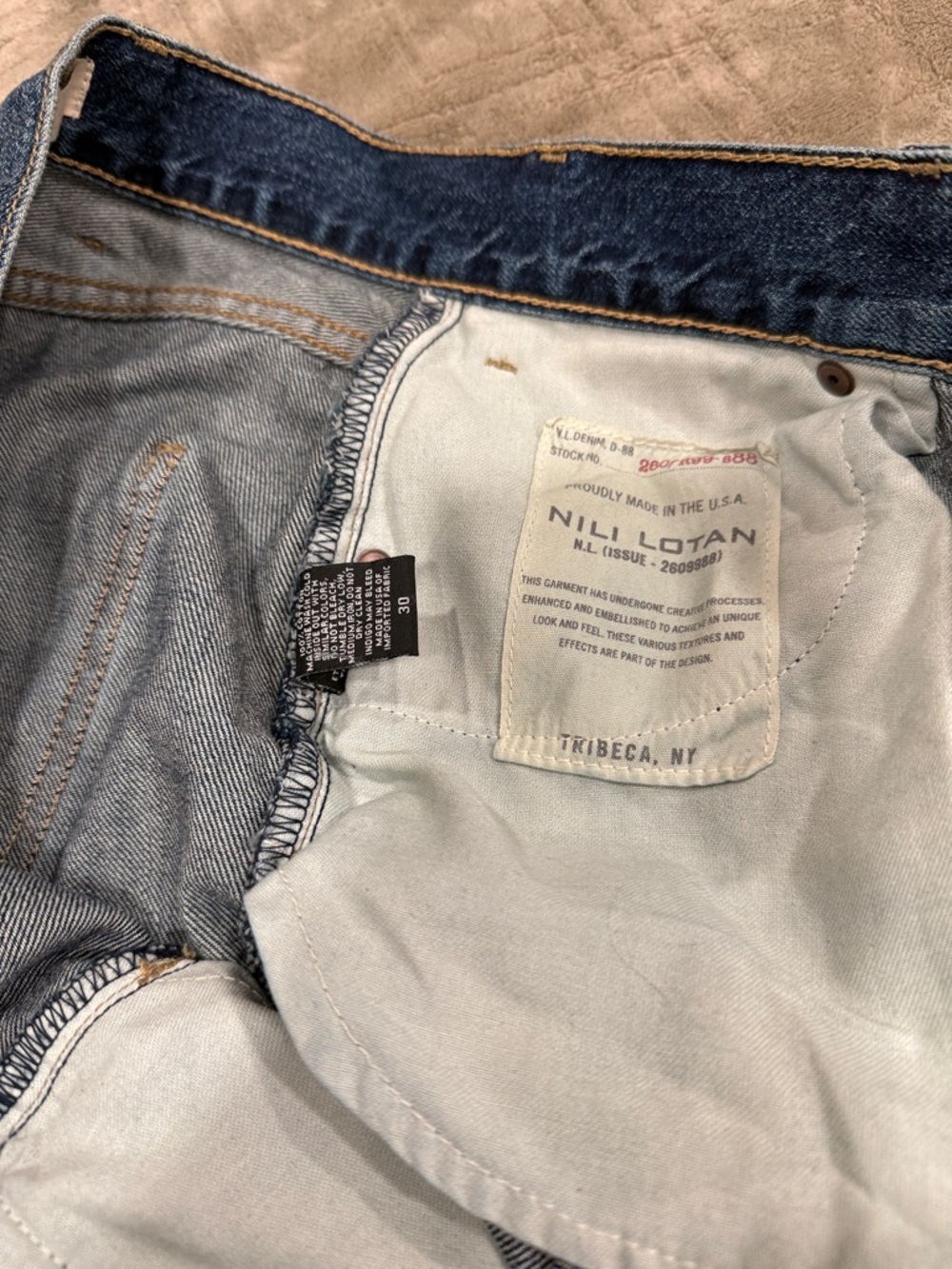 Nili Lotan High-Rise Blue Jeans - Picture 3 of 3